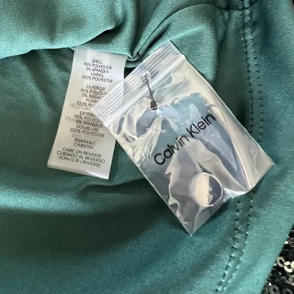 Calvin Klein short sleeve green sequin top blouse size 1X NWT - Picture 4 of 8